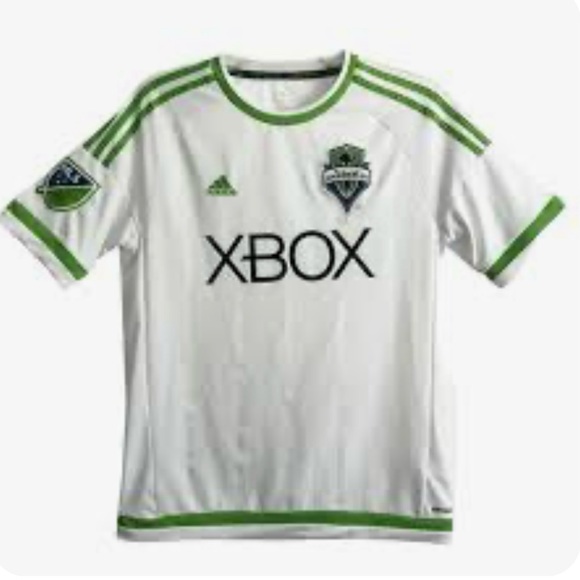 NWOT Adidas Seattle Sounders White and Green Soccer Jersey Size S - Picture 1 of 11